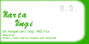 marta ungi business card